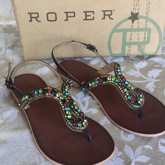 Roper Shoes - NEW Roper Gemstone Crystal / Leather Sandals 💕 7